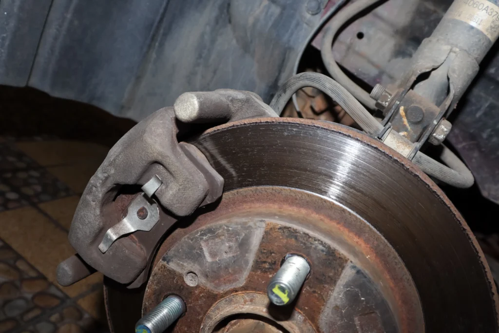 car brake disc with brake pad